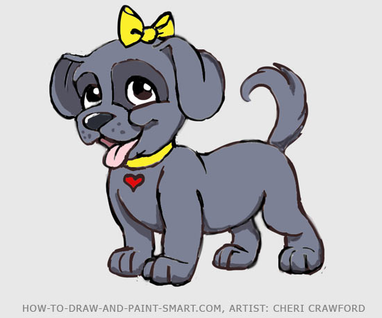 550x458 How To Draw A Puppy