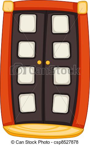 293x470 Cartoon Home Door Isolated On White Background. Vector. Vector