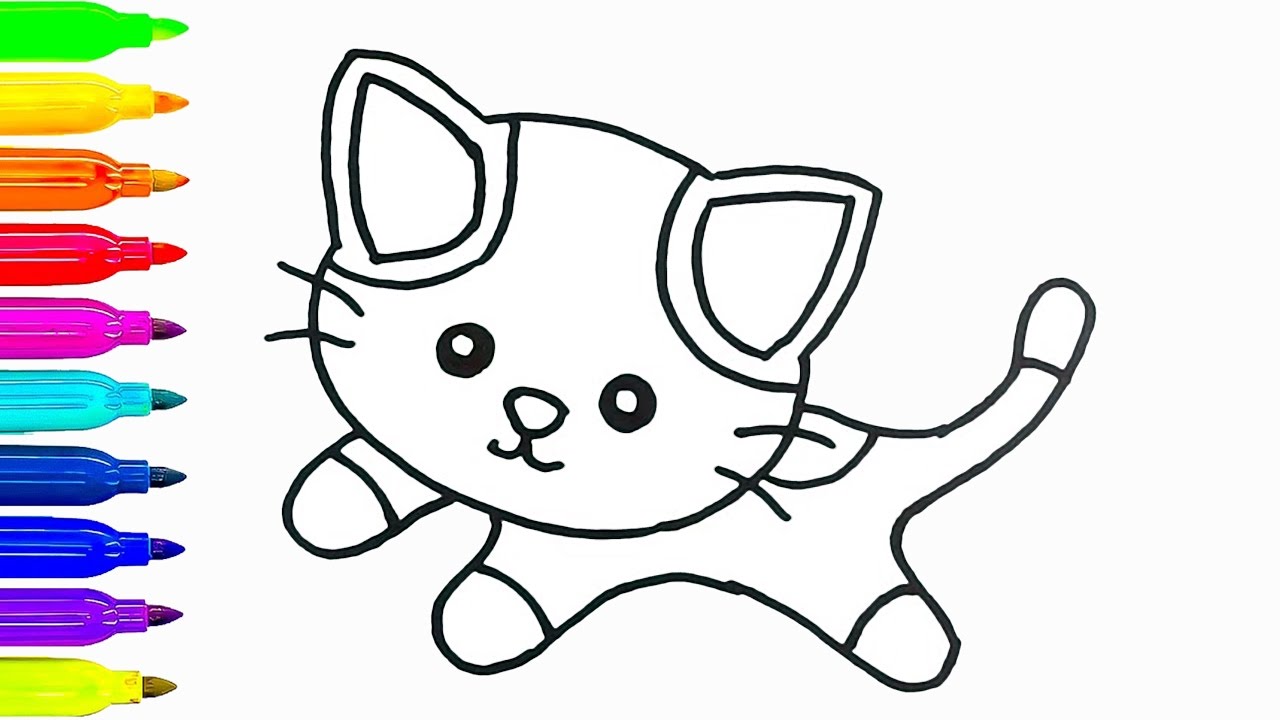 1280x720 Cat Kids Drawing