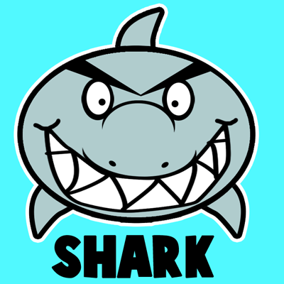 400x400 How To Draw A Cartoon Shark With Easy Step By Step Drawing