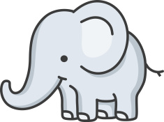 235x175 Baby Elephant Cartoon Vector Art Illustration