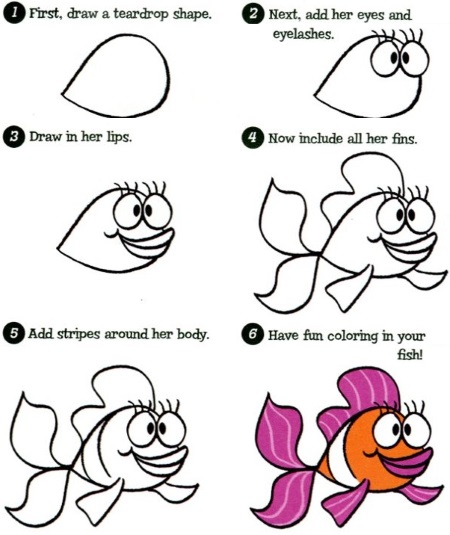 450x535 To Draw A Cartoon Fish