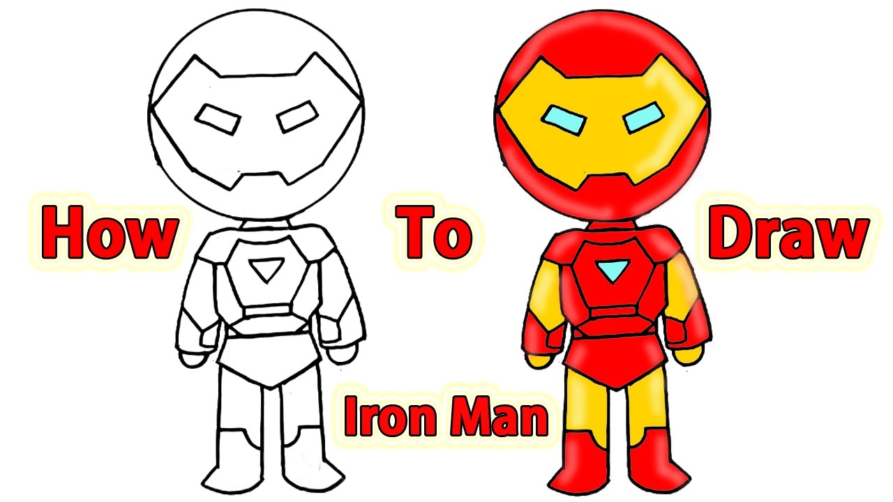 1280x720 How To Draw A Cartoon Ironman Cute Kids Art Lesson