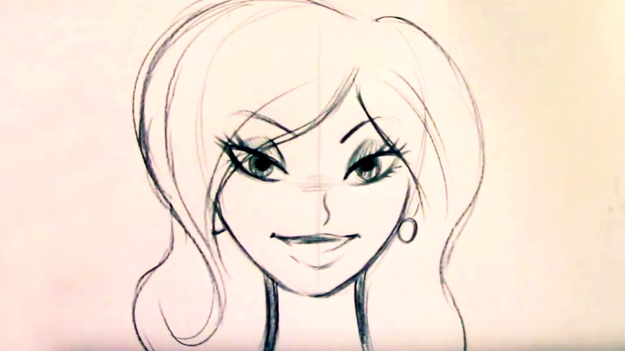 1280x720 How To Draw A Beautiful Cartoon Woman (Step By Step)