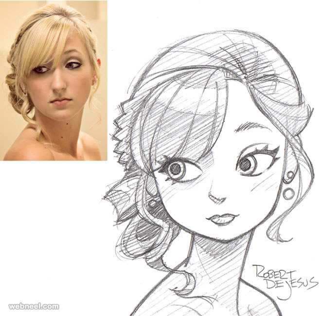 660x649 50 Beautiful Photo To Cartoon Drawings By Robert Dejesus