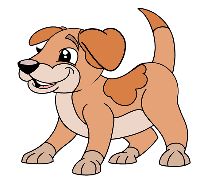 678x600 How To Draw A Cartoon Dog Easy Drawing Guides