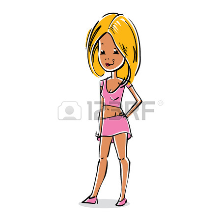 450x450 Facial Expression Of A Blonde Girl, Sexy Female Vector Cartoon