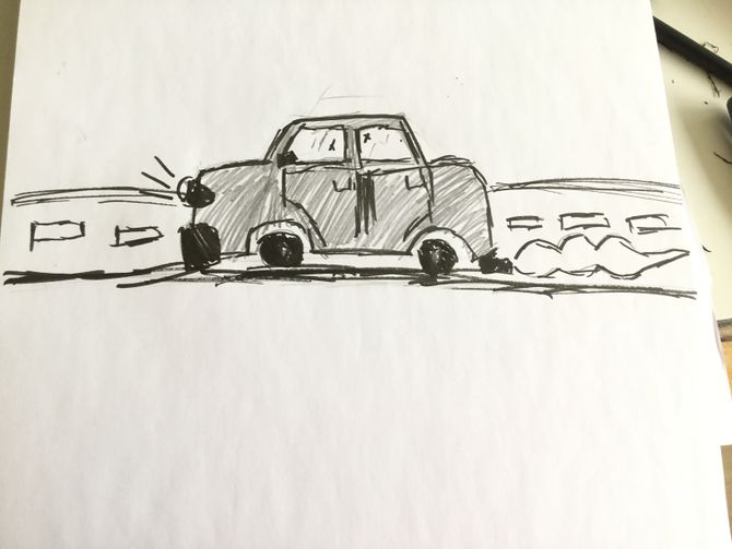 670x503 How To Draw A Cartoon Car 8 Steps (With Pictures)