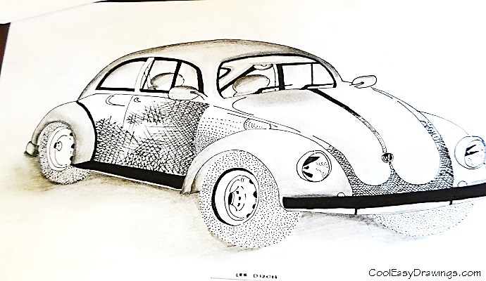 690x400 Volkswagen Beetle Cartoon Drawing
