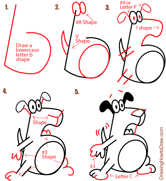 700x765 Big Guide To Drawing Cartoon Dogs Amp Puppies With Basic Shapes