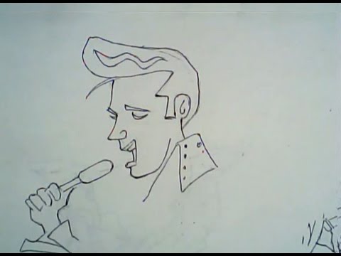 480x360 How To Draw Elvis Presley (Line Drawing)
