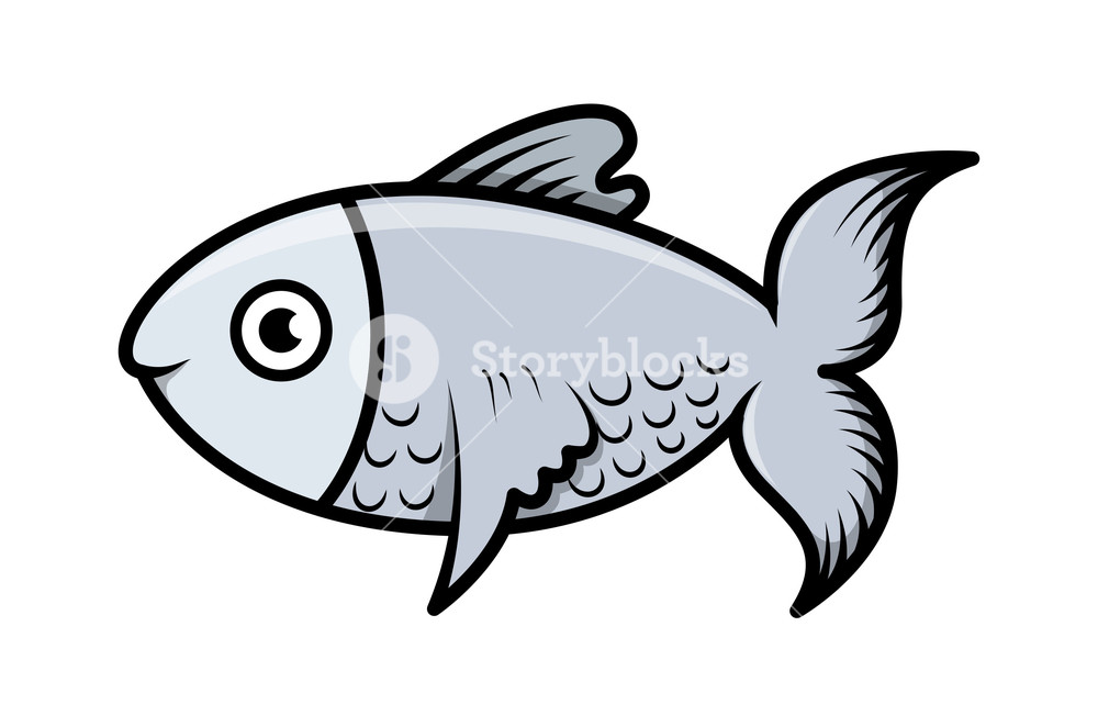 1000x662 Simple Cartoon Fish Illustration Royalty Free Stock Image