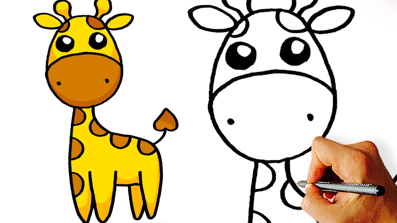 1280x720 Very Easy! How To Draw Cute Cartoon Giraffe. Art For Kids!