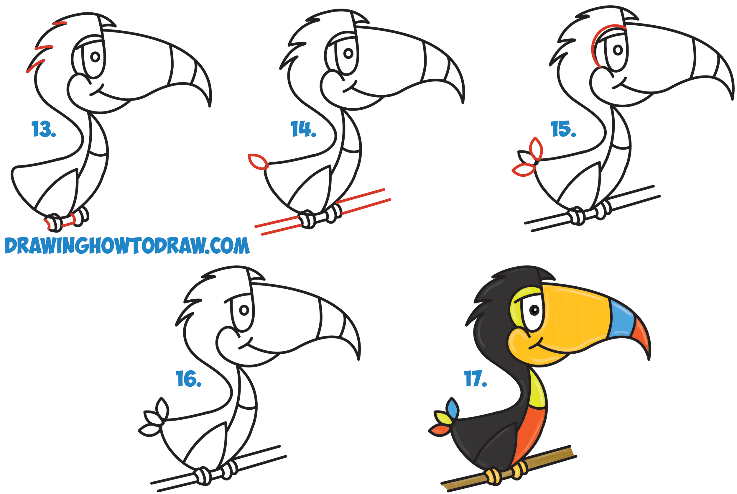2500x1675 How To Draw Cartoon Toucans From The Word