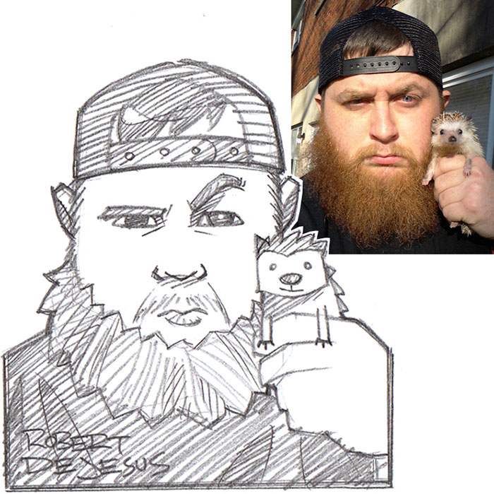 700x699 Illustrator Turns People And Their Pets Into Cartoon Characters