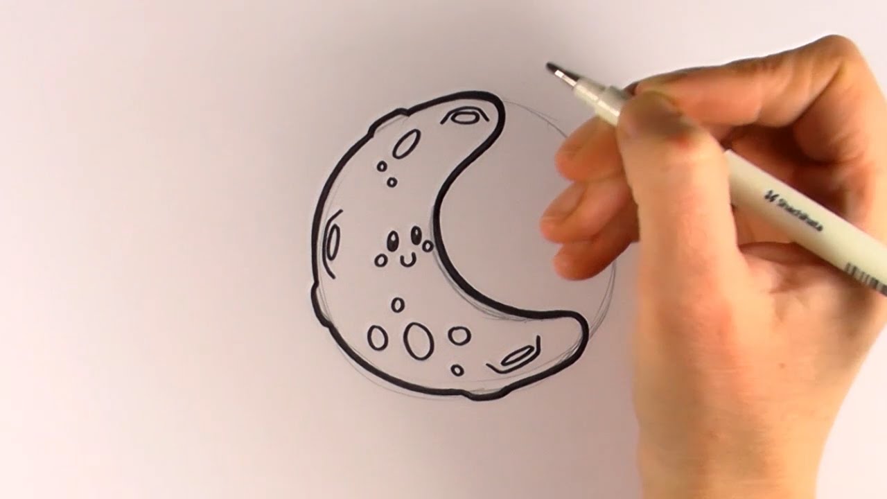 1280x720 How To Draw A Cartoon Crescent Moon