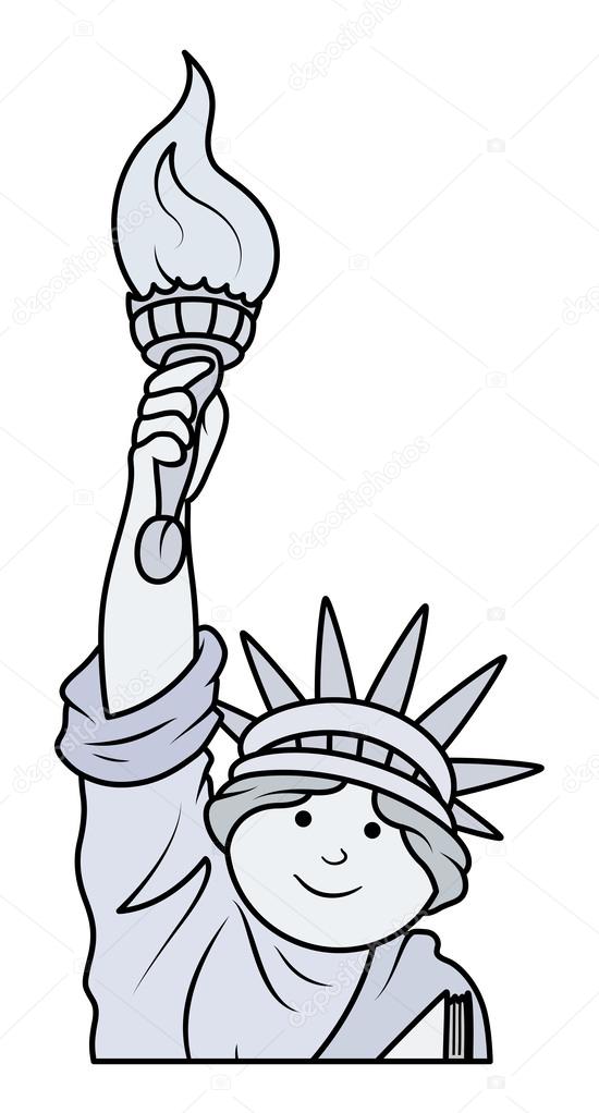 550x1022 Statue Of Liberty Cartoon Vector Stock Vector Baavli