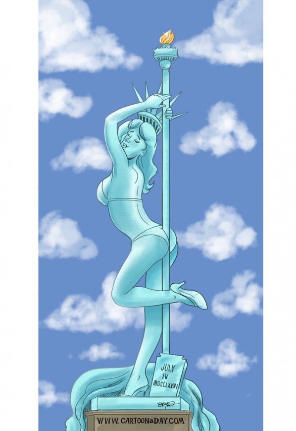 598x869 Stripper Statue Of Liberty Cartoon Cartoon