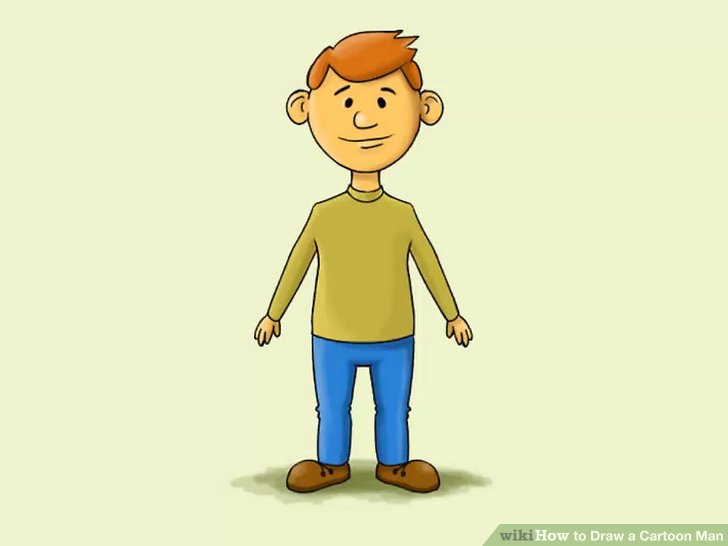 728x546 How To Draw A Cartoon Man 15 Steps (With Pictures)