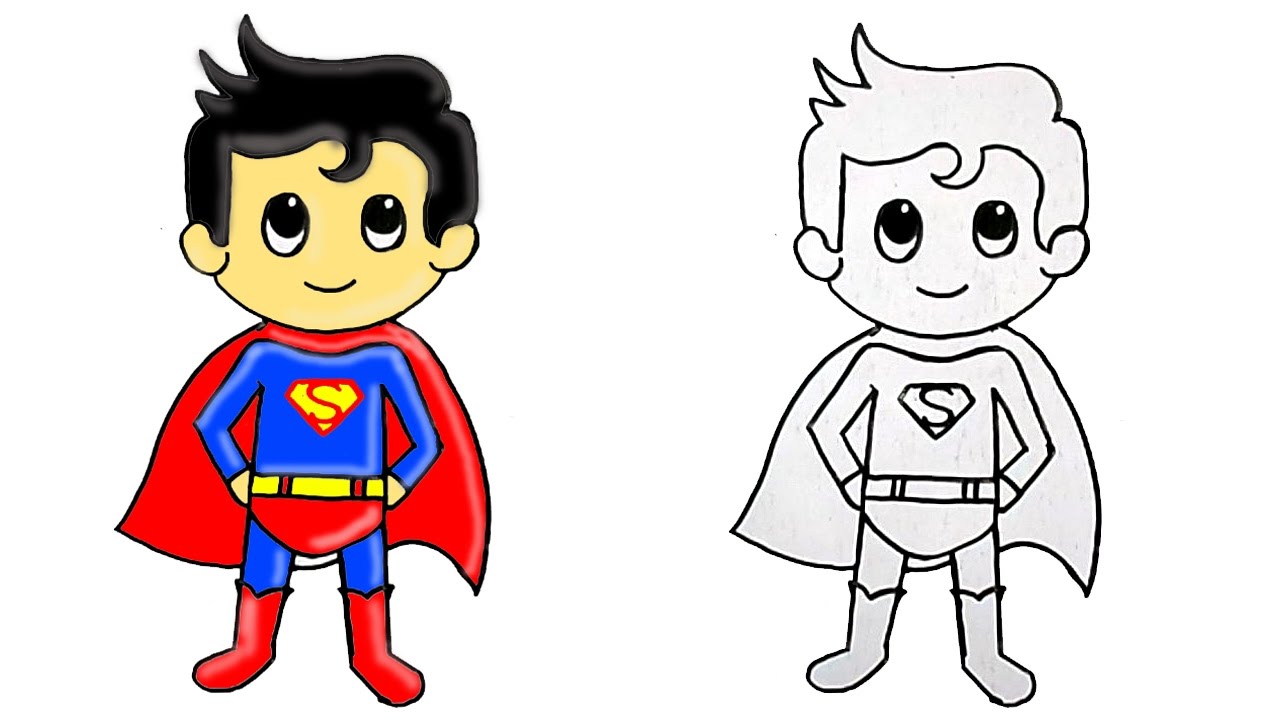 1280x720 How To Draw Superhero Superman Cute Step By Step