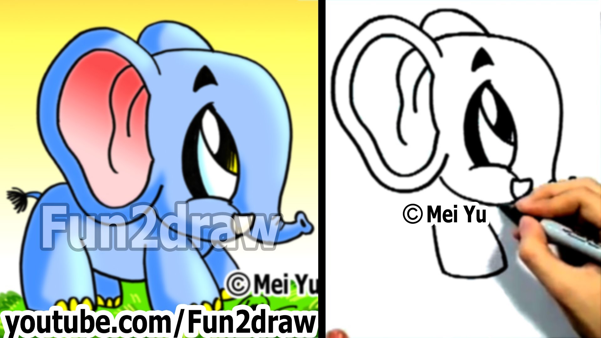 1920x1080 How To Draw A Cartoon Elephant