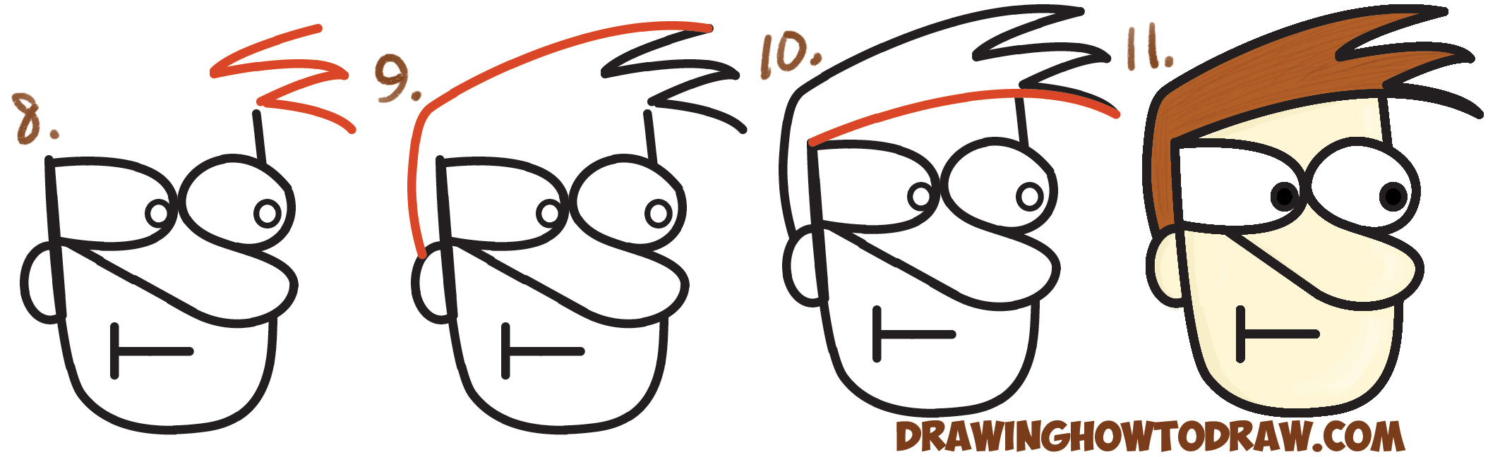 2108x648 How To Draw A Cartoon Face With Alphabet Letters R, S, T, And U
