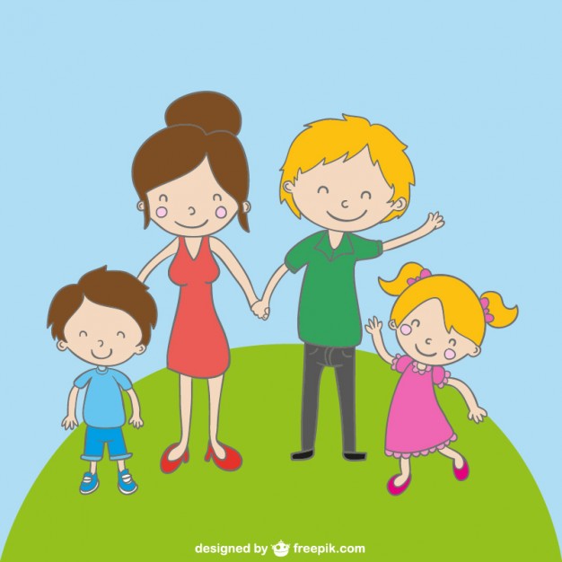626x626 Family Cartoon Drawing Vector Free Download