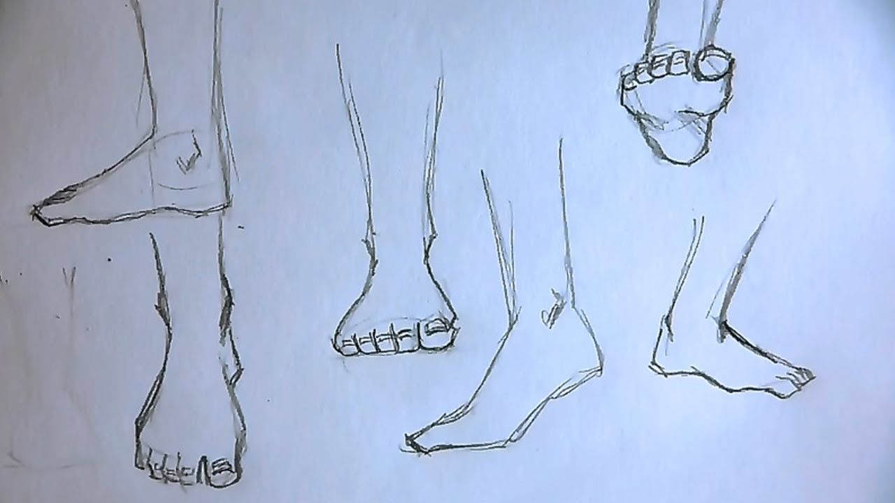 1280x720 How To Draw Foot 5 Different Ways