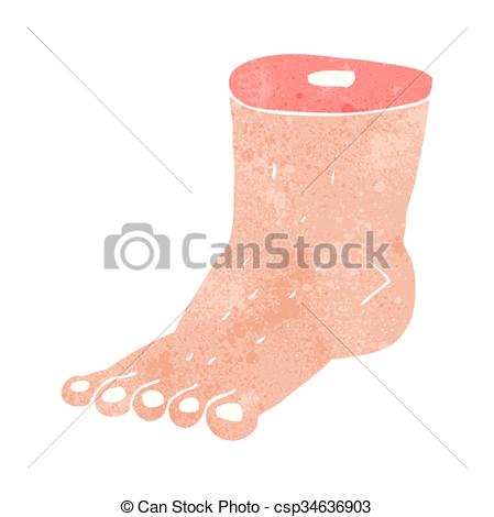 449x470 Freehand Retro Cartoon Foot Vector Clipart