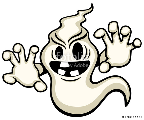 500x417 Vector Illustration Of A Spooky But Fun Cartoon Ghost. Stock