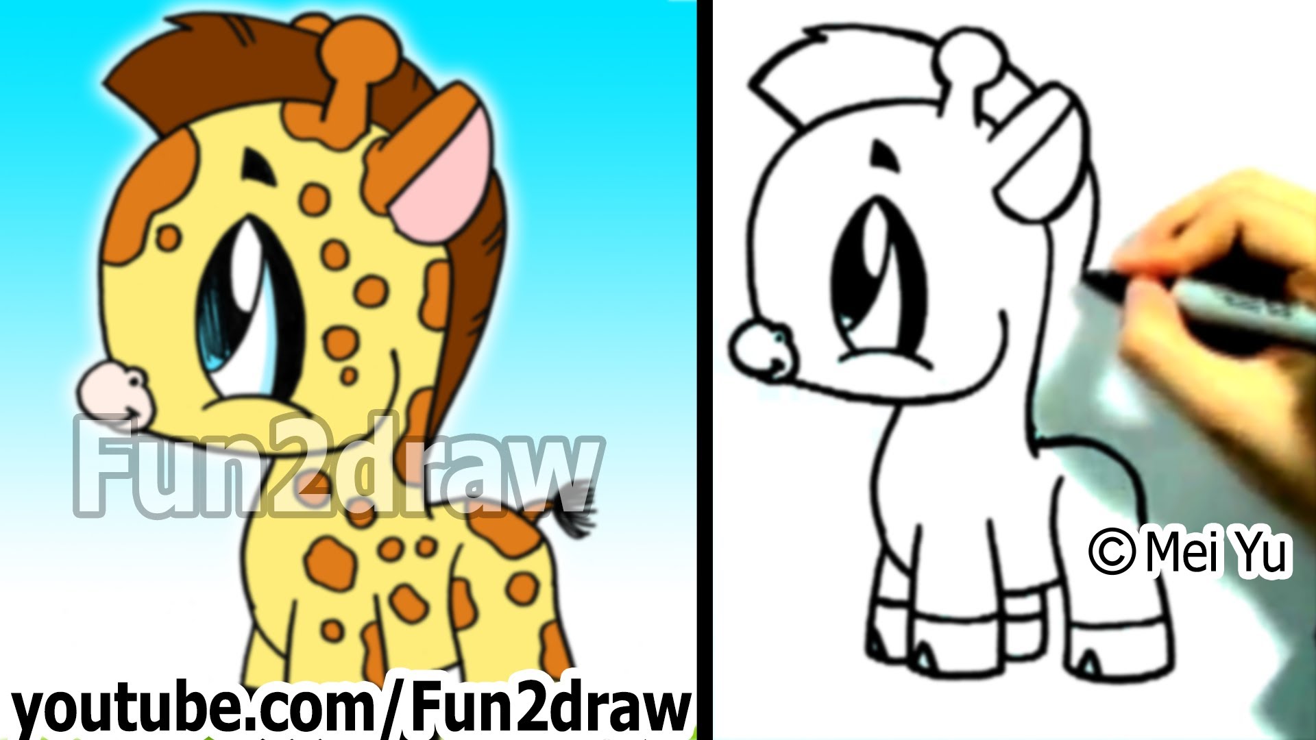 1920x1080 How To Draw A Cartoon Giraffe