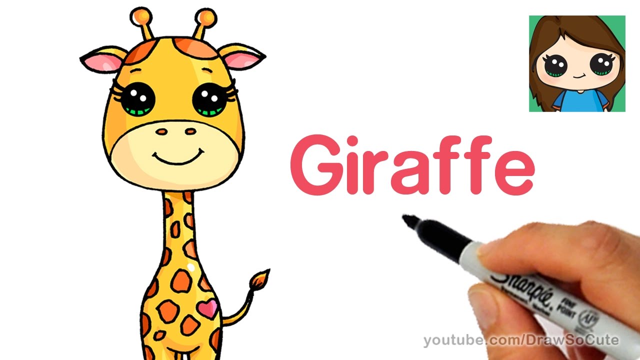 1280x720 How To Draw A Cartoon Giraffe Easy