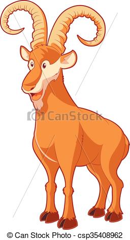 256x470 Vector Image Of The Cartoon Smiling Goat Clip Art Vector