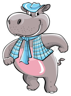 235x320 Cute Hippo Cartoon Stock Vector Colourbox
