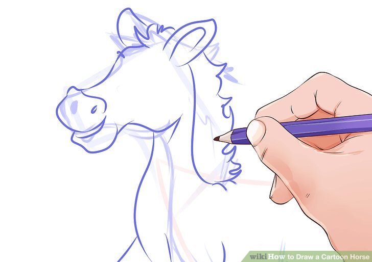 728x514 How To Draw A Cartoon Horse 10 Steps (With Pictures)