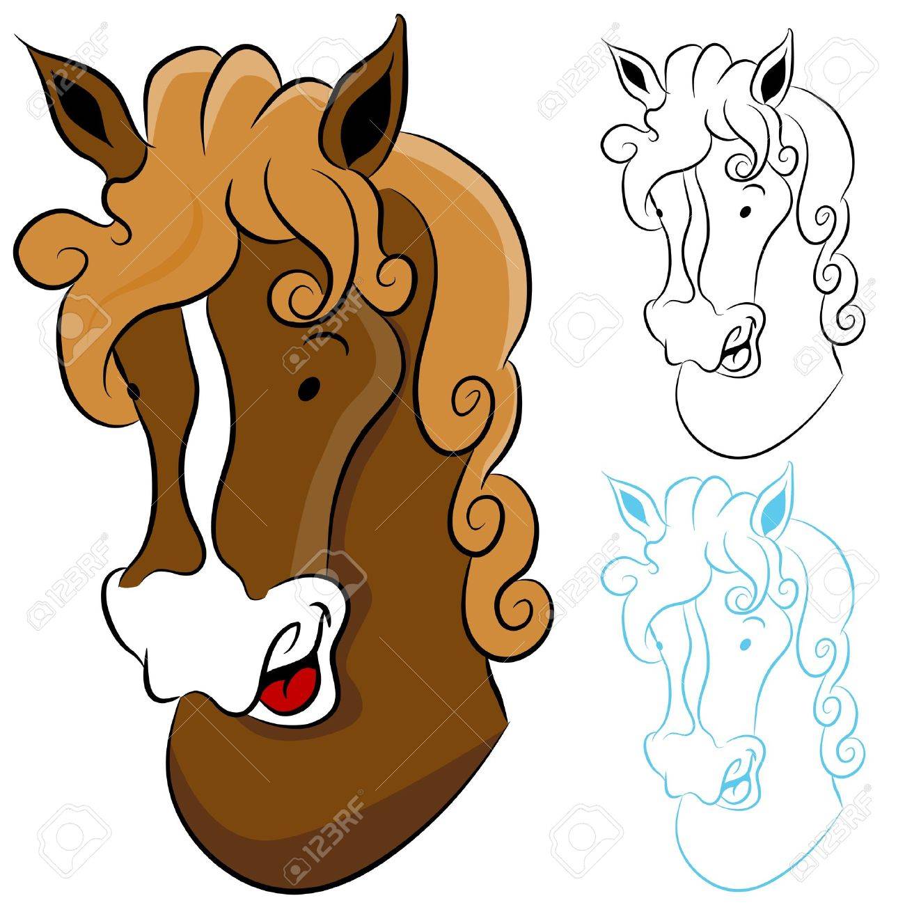 1300x1300 An Image Of A Horse Head Drawing. Royalty Free Cliparts, Vectors