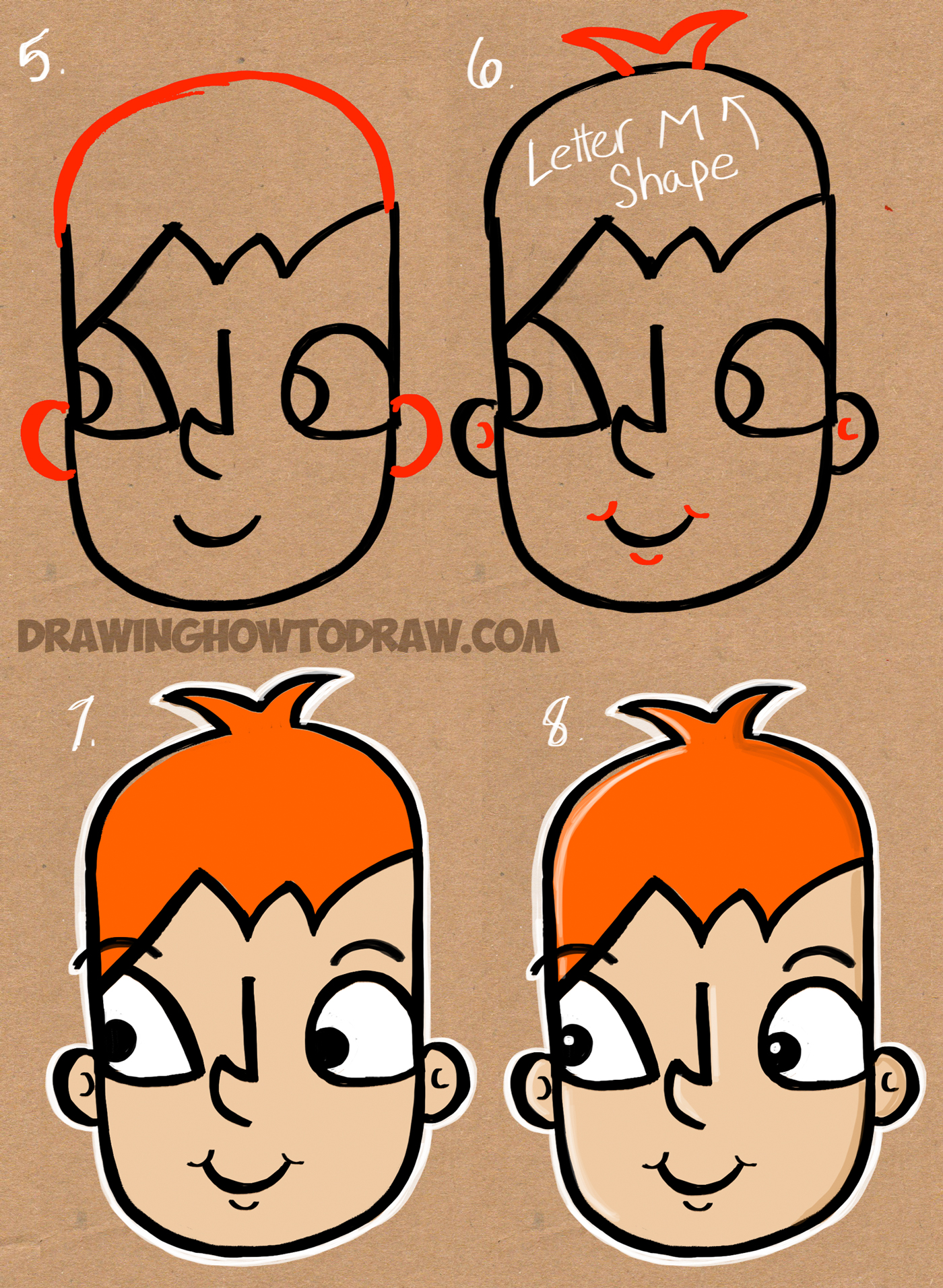 1400x1912 How To Draw A Cartoon Kid From The Word Kid