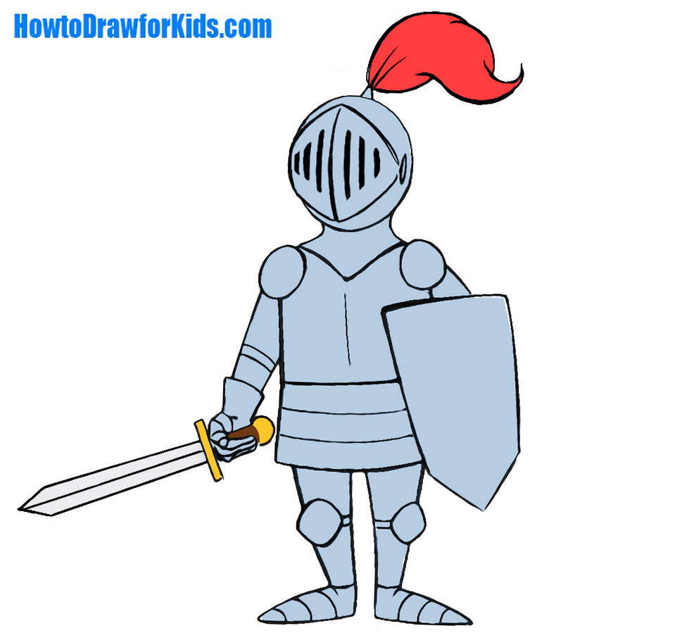 959x899 How To Draw A Knight For Kids Howtodrawforkids