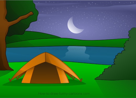 520x375 Drawing Camping Cartoons