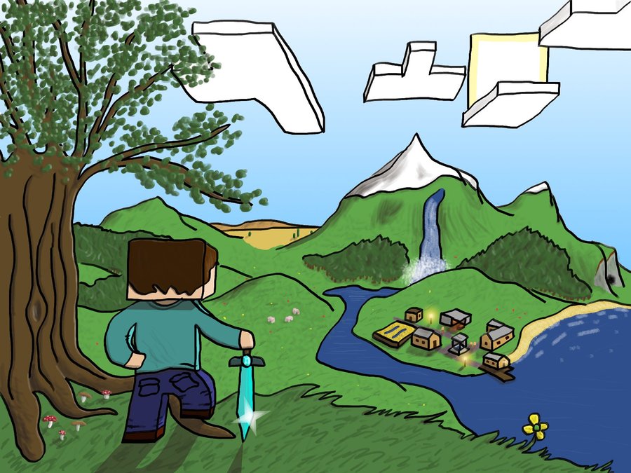 900x675 Minecraft Landscape By Helloimrame