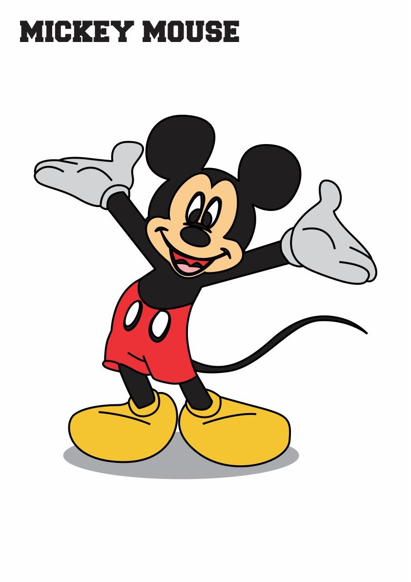 842x1192 How To Draw Cartoon Character (Mickey Mouse)