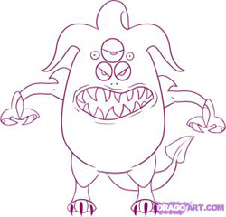 250x240 How To Draw Cartoon Monsters How To Draw Monsters Step By Step