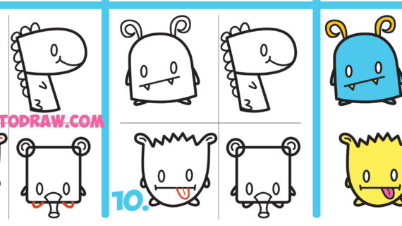 570x320 Simple Drawing For Kids Using Shapes How To Draw Cute Cartoon