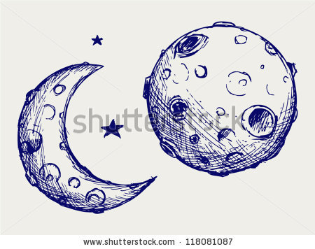 450x356 Moon And Lunar Craters. Doodle Style By Aleks Melnik, Via