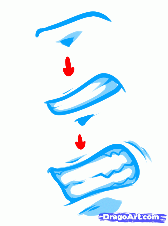 578x775 How To Draw Angry Faces, Anime Angry Face Step 2 Sketching