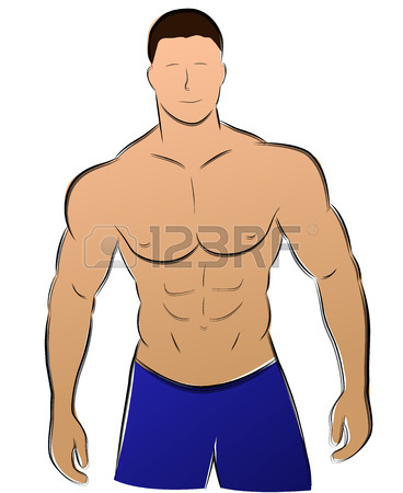 368x450 Vector Illustration Of Muscle Man Silhouette Concept Royalty Free