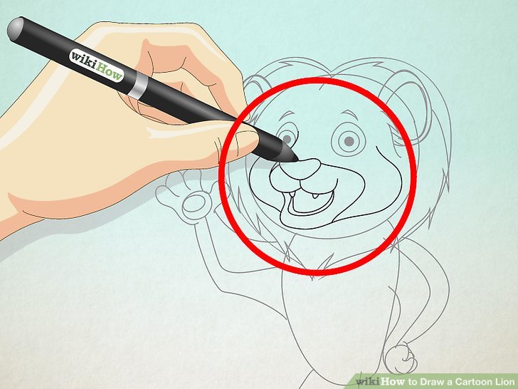 728x546 How To Draw A Cartoon Lion 13 Steps (With Pictures)
