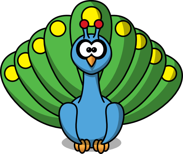600x505 Cartoon Peacock Clip Art