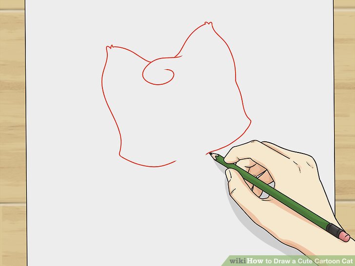 728x546 How To Draw A Cute Cartoon Cat 8 Steps (With Pictures)