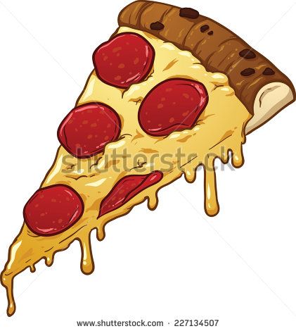 421x470 Salami Pizza Slice. Vector Clip Art Illustration With Simple